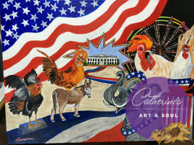 "America's Circus" painting by Catherine Lemoine