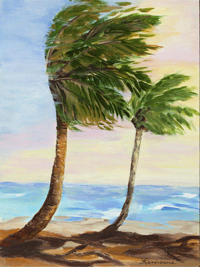 "Bad Frond Day" painting by Catherine Lemoine