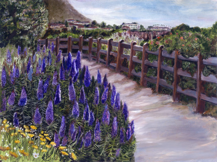 "Bluffs at Shell Beach" painting by Catherine Lemoine