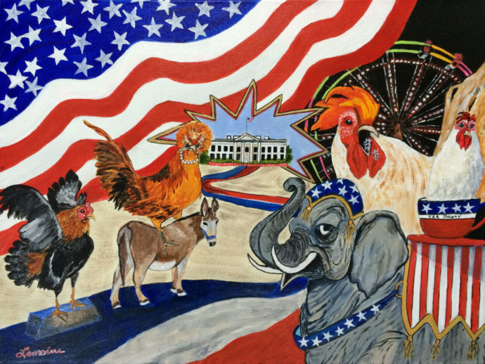 "America's Circus" painting by Catherine Lemoine