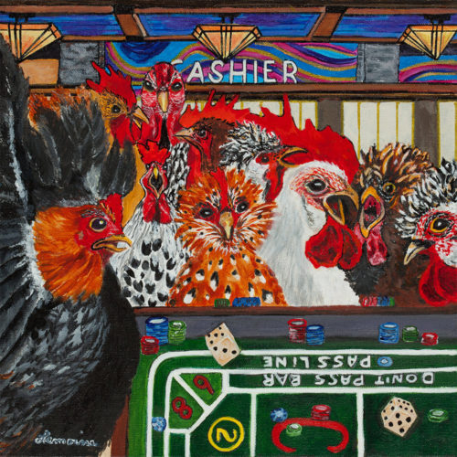 "Chicken Royale" painting by Catherine Lemoine