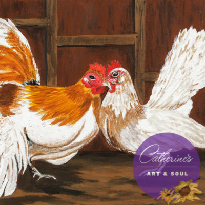 "Chicken Tenders" painting by Catherine Lemoine