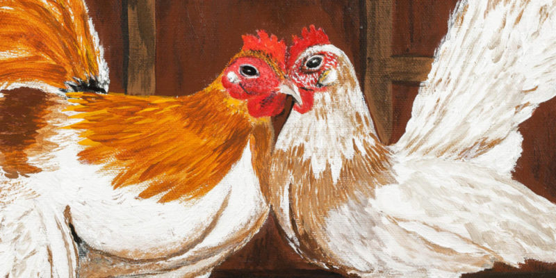 "Chicken Tenders" painting by Catherine Lemoine