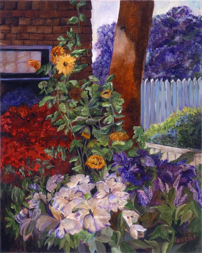 "Cottage Flowers" painting by Catherine Lemoine