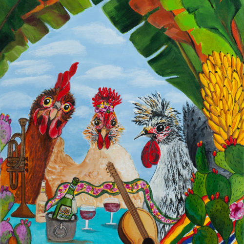 "Fiesta Mariachis" painting by Catherine Lemoine