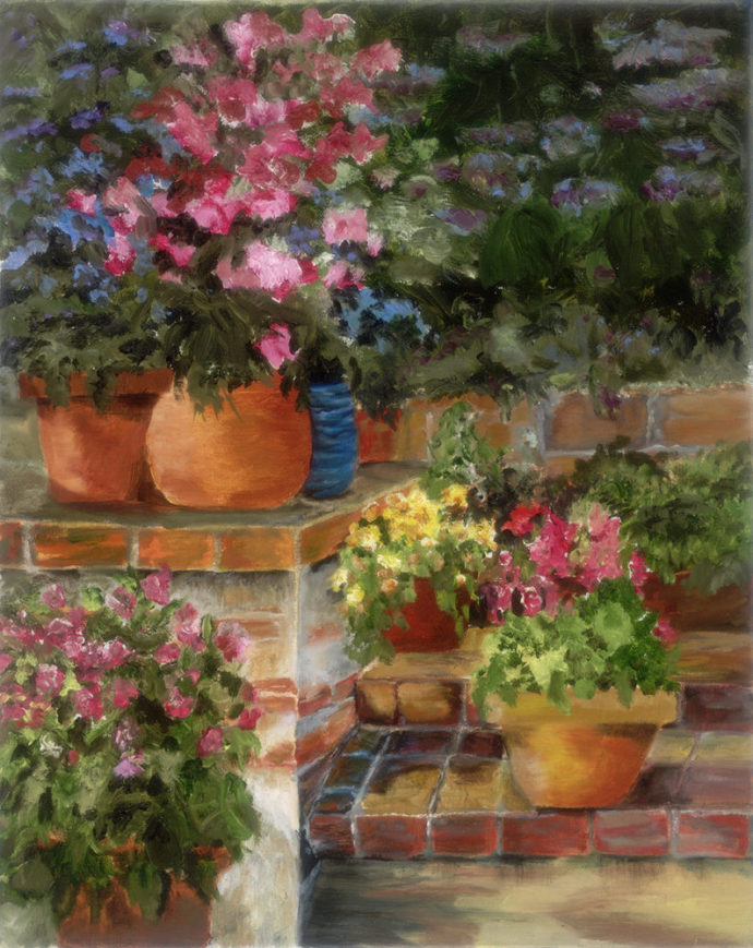 "Garden Corner" painting by Catherine Lemoine