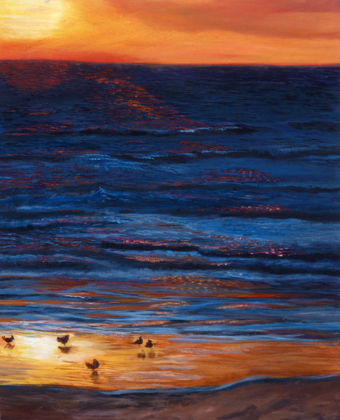 "Golden Sands at Sunset" painting by Catherine Lemoine