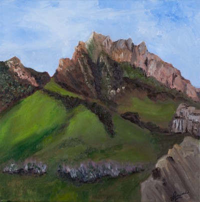"Green Hills" painting by Catherine Lemoine