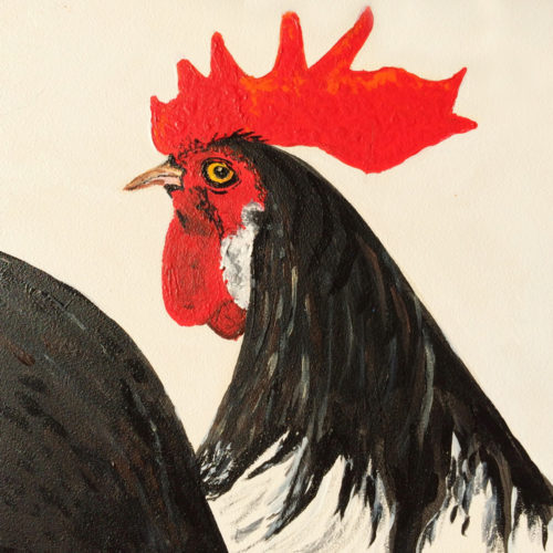 "Lakenvelder Rooster" painting by artist Catherine Lemoine