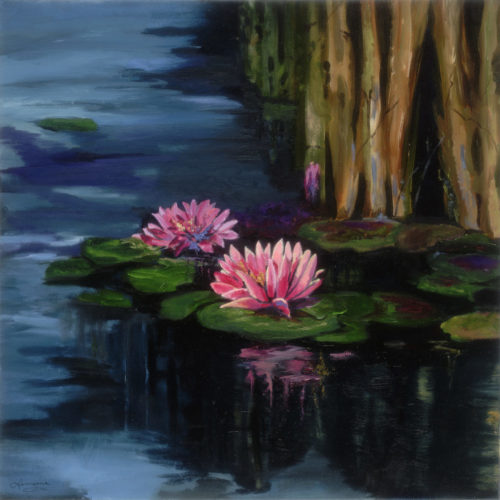 "Lily Pond" painting by Catherine Lemoine