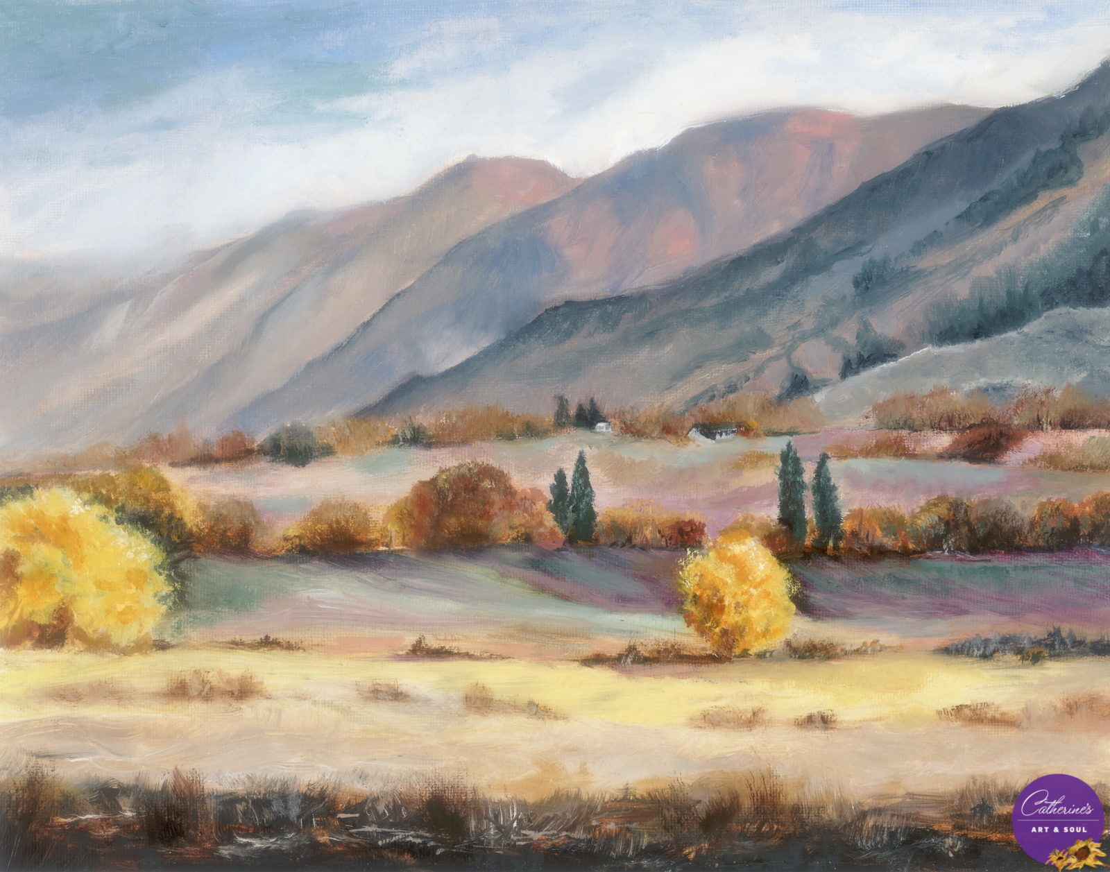 "Nevada Range" painting by artist Catherine Lemoine