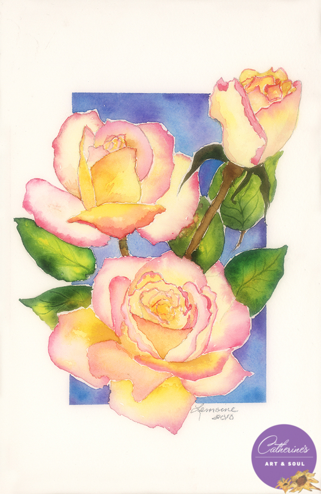 "Peace Rose" painting by Catherine Lemoine