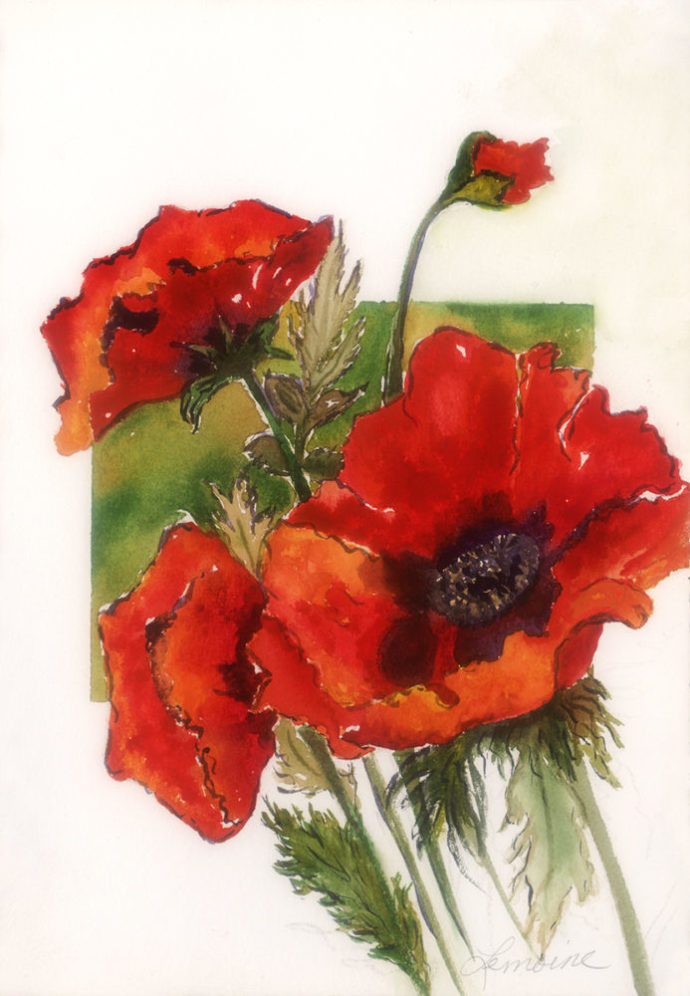 "Poppies" painting by artist Catherine Lemoine