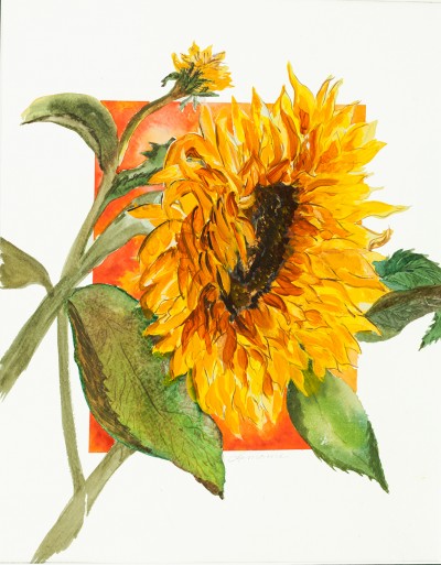 "Sunflower Burst" painting by artist Catherine Lemoine