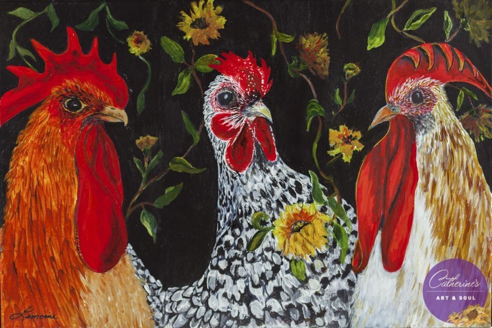 "Three To Get Ready" painting by Catherine Lemoine