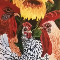 "Three for the Show" painting by artist Catherine Lemoine