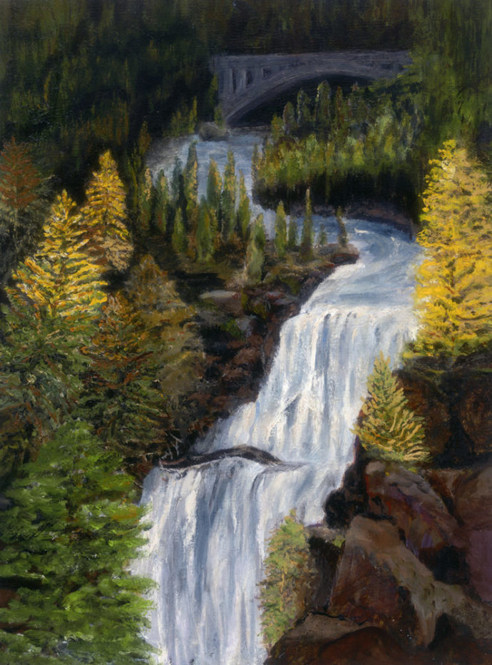 "Undine Falls" painting by Catherine Lemoine