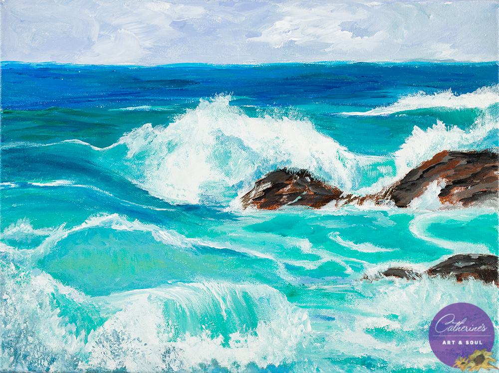 "Wave Action" painting by Catherine Lemoine