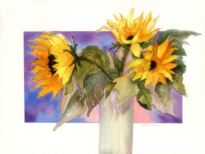 "Yellow and Lilac" painting by artist Catherine Lemoine