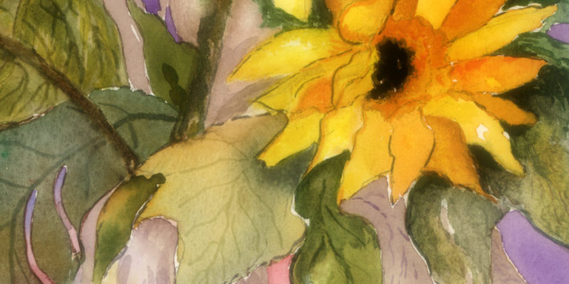 "Yellow & Lilac" painting by Catherine Lemoine