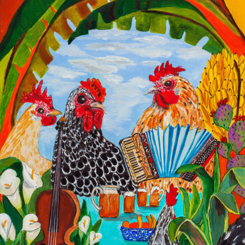 "Fiesta with Accordion" painting by Catherine Lemoine