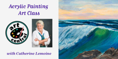 Learn to paint ocean waves with Catherine Lemoine's acrylic painting art class