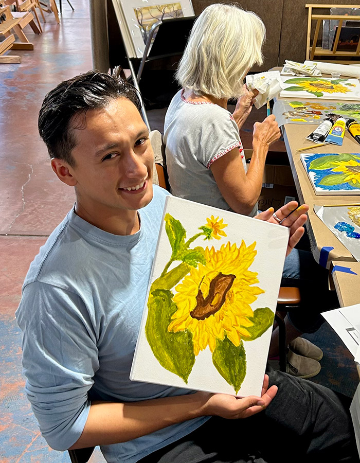 sunflower painting-class - student artwork