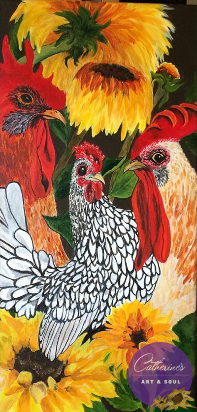 "Three For The Show" painting by Catherine Lemoine